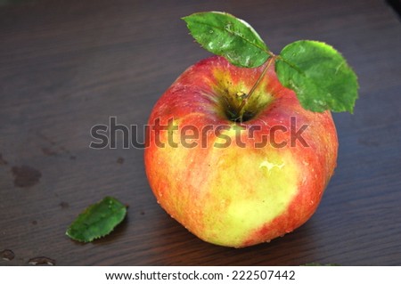 Apple on the table .An apple per day keeps the doctor away