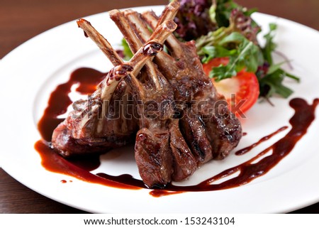 Roasted Chops on a white plate