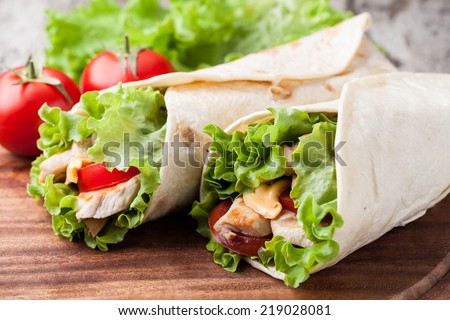 Chicken fajita wrap sandwich