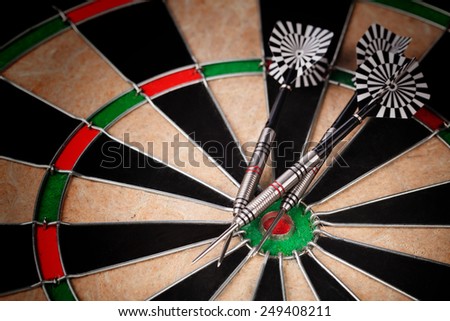 darts arrows on the target