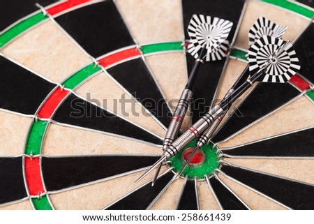 darts arrows on the target