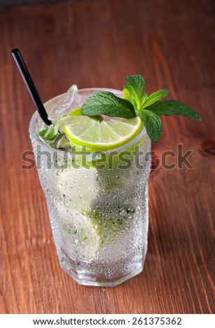Mojito cocktail on a white background