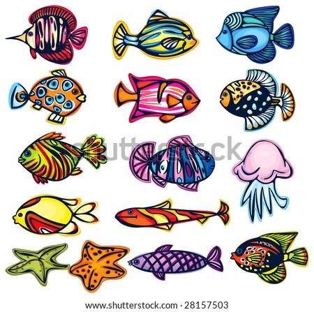 Pics Of Fishes. stock vector : Set of fishes,