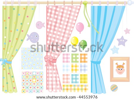 Wallpaper For Baby Girls Room. stock vector : Baby#39;s room,