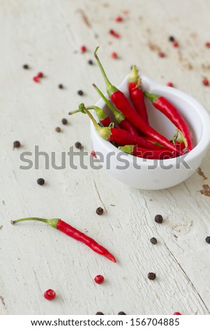 Red hot chili peppers and mixed pepper
