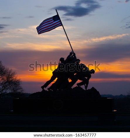 ARLINGTON, VIRGINIA - CIRCA April 2013: Marine Corps War Memorial circa April 2013 in Arlington, VA. The memorial is dedicated to Marines that have died in defense of the Unites States since 1775.