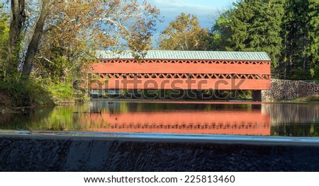 GETTYSBURG, PA - OCT 18: Sachs Covered Bridge as seen in the Fall on Oct 18, 2014 in Gettysburg, Pennsylvania.