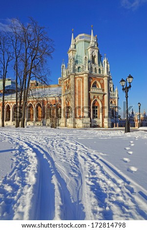 Tsaritsyno Estate Museum, Moscow, Russia.