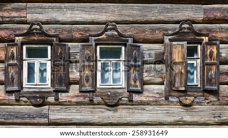 facade of the old Russian house