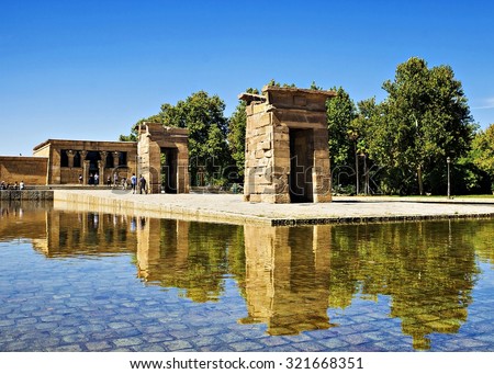 Debod- Temple Ancient Egyptian temple, moved to the West Park in Madrid, Spain