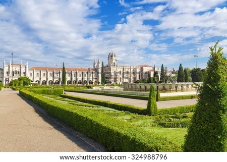 Jeronimos Monastery in Lisbon Jeronimos - the most grandiose monument to late-Manueline Portuguese style architecture.