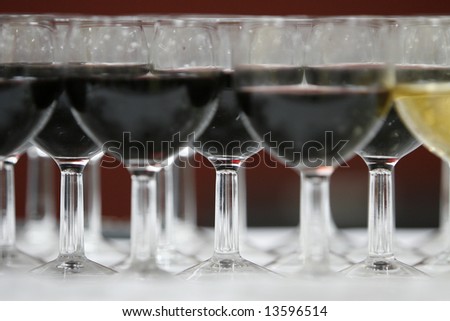 a part with  black and white glasses of wine