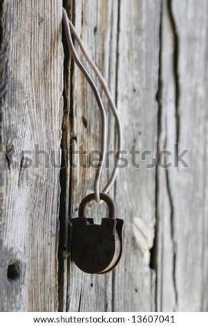 a rusty lock in an old house