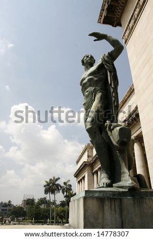a statue at house of Representatives at Havana the capital of  Cuba