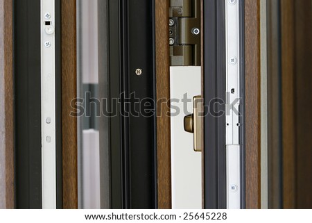 a simple frame with pvc brown door