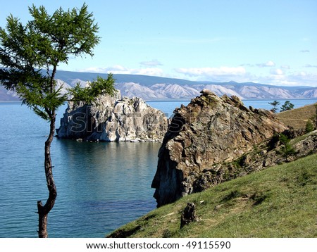 Burkhan Cape, one of the six most sacred places in the world, on Olkhon Island on Lake Baikal in Siberia,