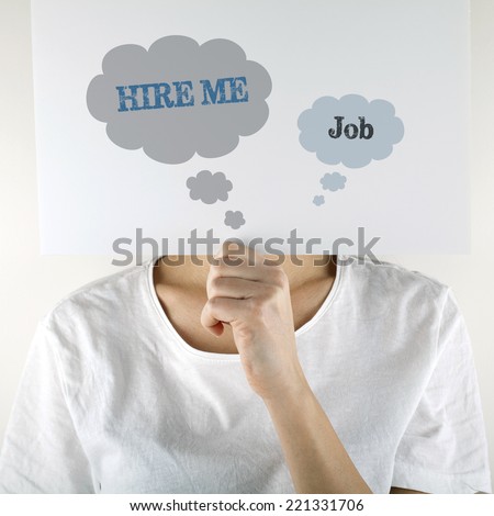 Unrecognizable Person Holding Placard with 'Hire Me' message