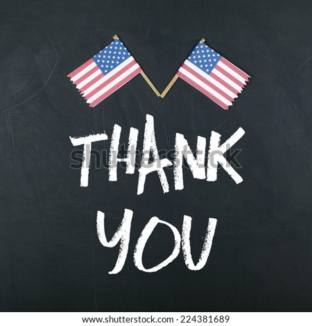 Thank You Note with American Flag