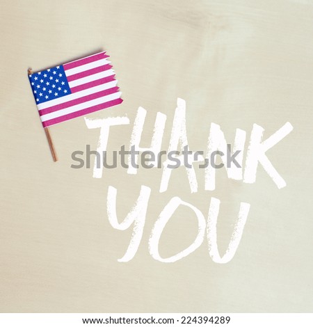 Thank You Note with American Flag