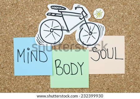 Mind Body Soul Balance Concept with Bicycle
