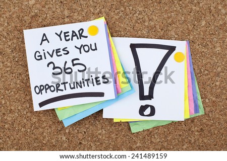 A Year Gives You 365 Opportunities / Motivational Inspirational Business Phrase Note