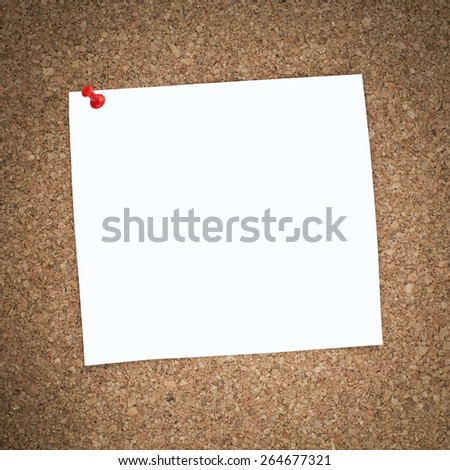 Empty Square Paper Pinned on Cork Notice Board