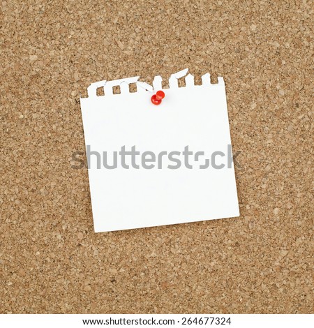 Empty Square Note Paper Pinned on Cork Bulletin Board