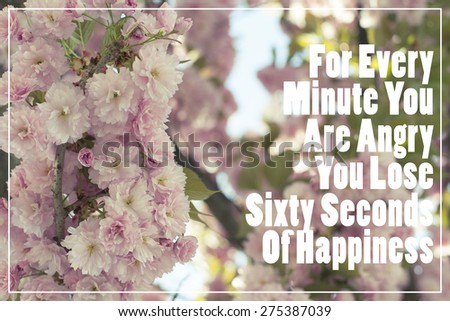 Inspirational Positive Quote Background Design About Happiness