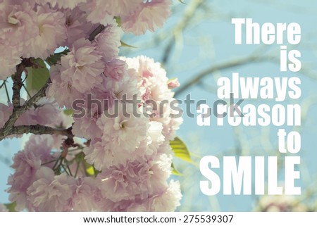 Positive Inspirational Quote Poster Background Typography Design / There is always a reason to smile