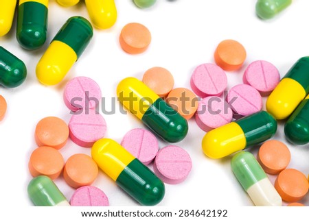 Isolated colorful medicine