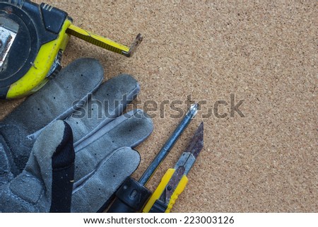 tool renovation on cork board