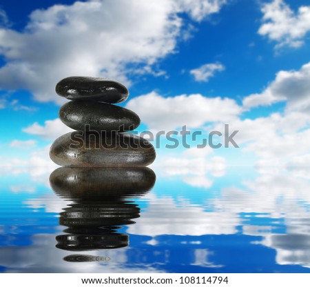 line six stones in water