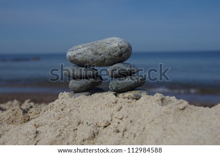 stone gate on a ocean background