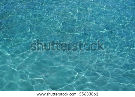 the water  in pool from reflexes of light