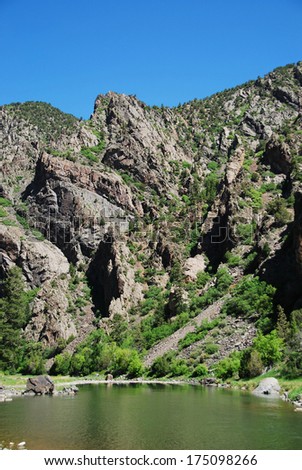 Gunnison river at East Portal in Black canyon of the Gunnison National Park, Colorado, USA