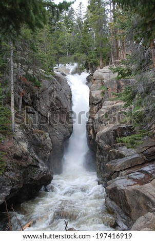 Chasm falls near the Old fall river road in Rocky Mountain National Park, Colorado, USA