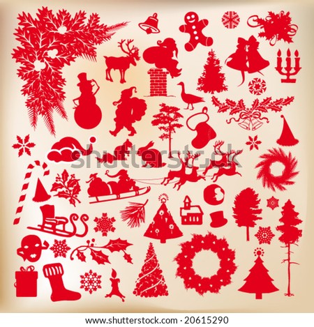 christmas time shapes set of vector designs christmas time shapes set of vector designs