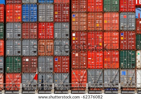 freight shipping containers at the docks