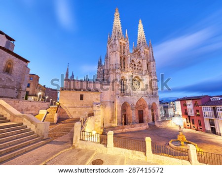Burgos Cathedral in the evening light, Spain