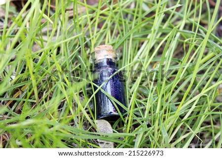 nature with a small bottle