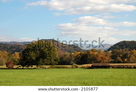 A Peaceful Fall harvest scene  in the Smoky Mountains