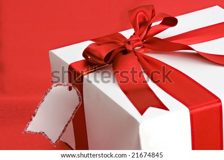 Gift package with blank name card