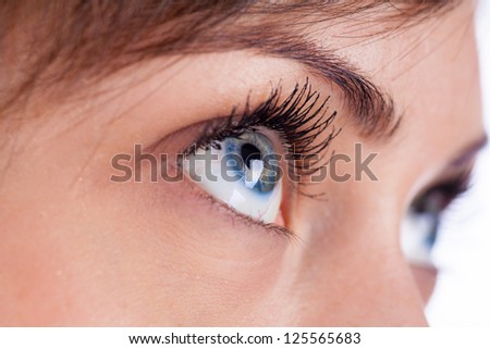Woman eye with natural color makeup