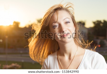 sunset blonde women