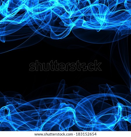 Frame of a blue smoke on black  wallpaper