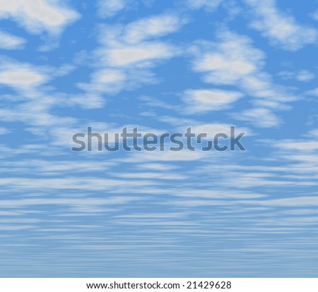 good weather -  blue sky covered with fluffy clouds