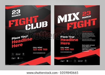 Vector layout design template for fight event or other sport event.