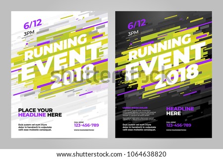 Vector layout design template for running event or other sport event.