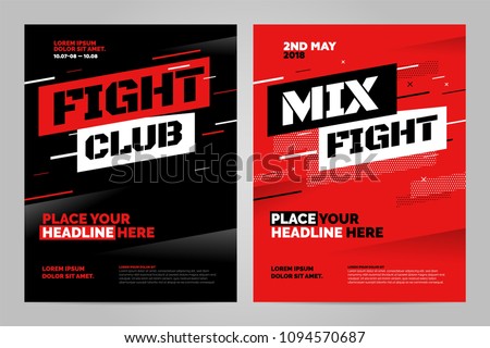 Layout design template for fight event or other sport event. Can be adapt to Brochure, Annual Report, Magazine, Poster.