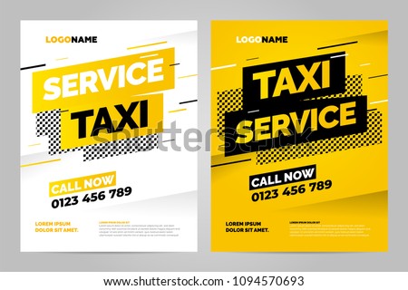 Vector layout design template for taxi service. Can be adapt to Brochure, Annual Report, Magazine, Poster.
